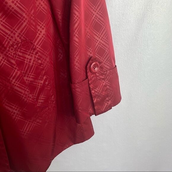 Anne Klein | Red Lightly Lined Spring Coat - Picture 3 of 9